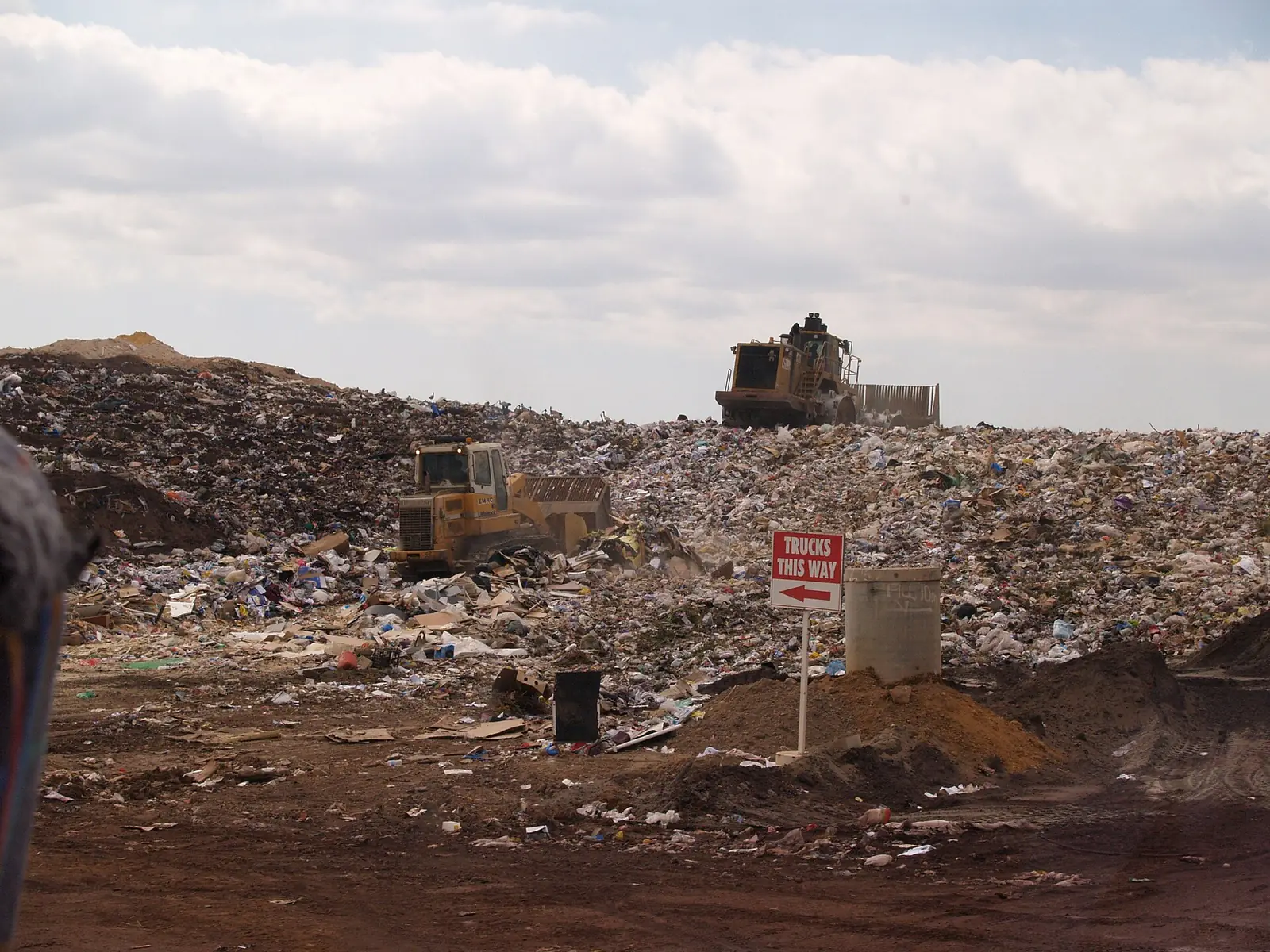 Working face of a landfill